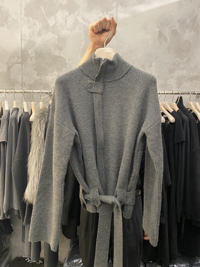 THE VETIVER-A韓國直郵㊣女裝新款真品時尚人氣針織衫含腰帶VETIVER針織衫