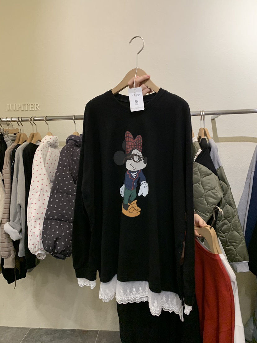 JUPITER東大門㊣代購女士新品推薦真品職業長袖T恤假兩件格紋JUPITER長袖T恤圖色2