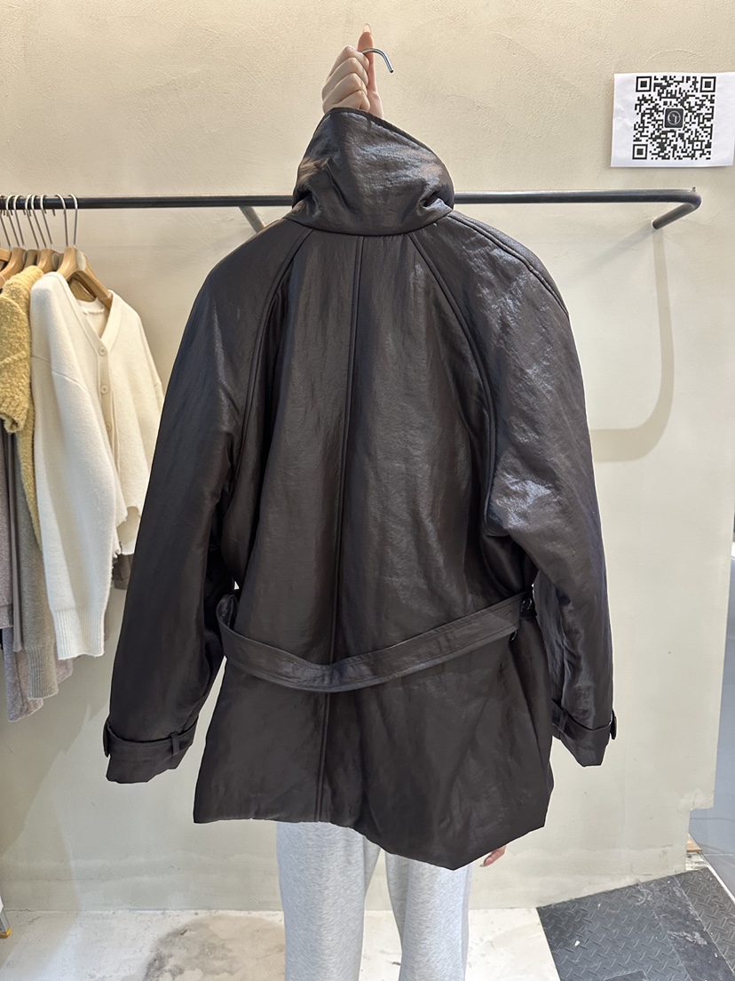 ERIA韓國直郵㊣女裝新款熱賣人氣25秋冬休閑夾克含腰帶填充ERIA/HUE夾克