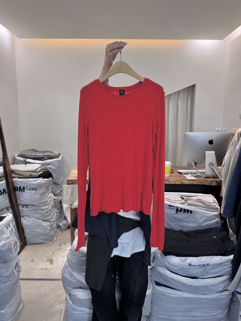 FRIC韓國代購㊣女裝新款人氣休閑真品長袖T恤安哥拉羊毛紗布FRIC長袖T恤圖色5