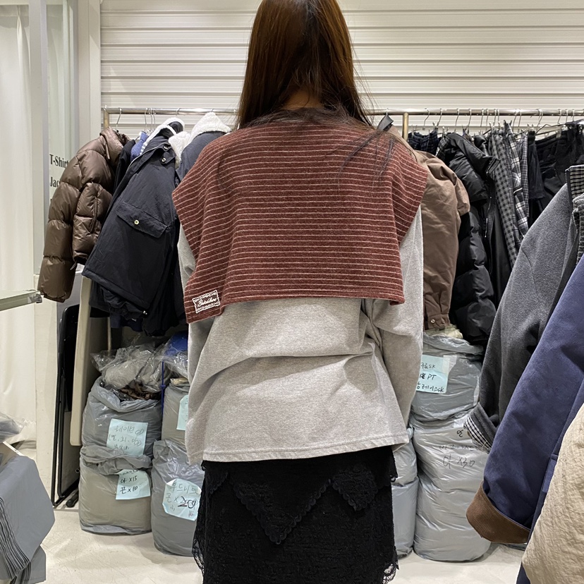 BRICKLANE東大門㊣實拍女裝新款熱賣休閑長袖T恤含圍巾披肩BRICKLANE長袖T恤