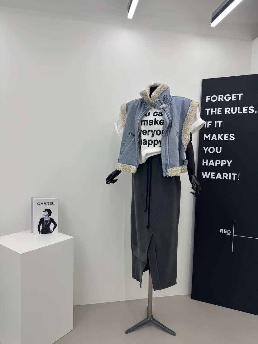 RED-A韓國代購㊣女士新品休閑25秋冬真品時尚人氣職業長裙RED-A長裙