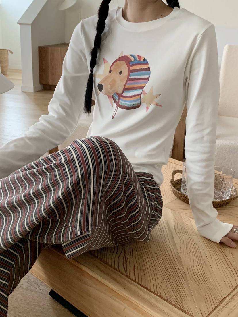 MORE THAN-P東大門㊣代購女裝新款人氣25秋冬時尚長袖T恤MORE THAN長袖T恤