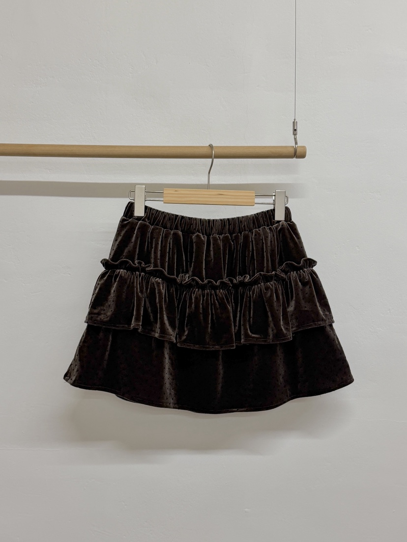 MORE THAN-P東大門㊣直郵女裝新品25秋冬真品推薦短裙天鵝絨MORE THAN短裙