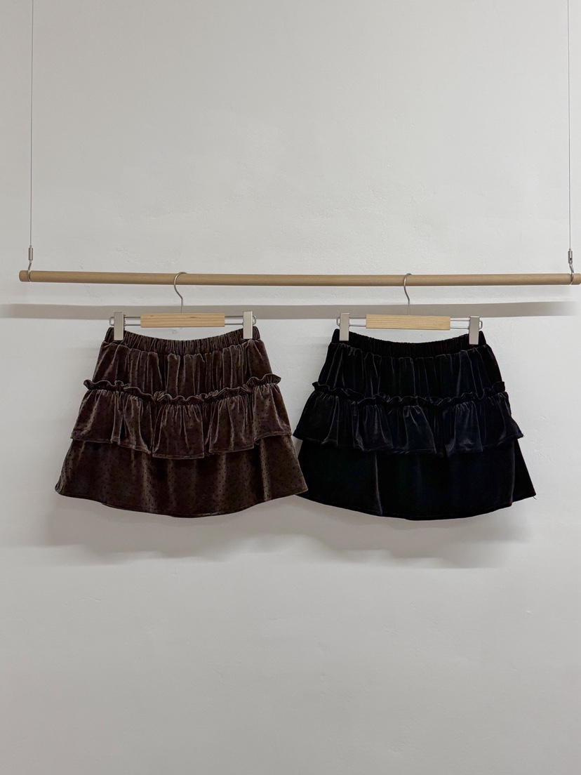 MORE THAN-P東大門㊣直郵女裝新品25秋冬真品推薦短裙天鵝絨MORE THAN短裙