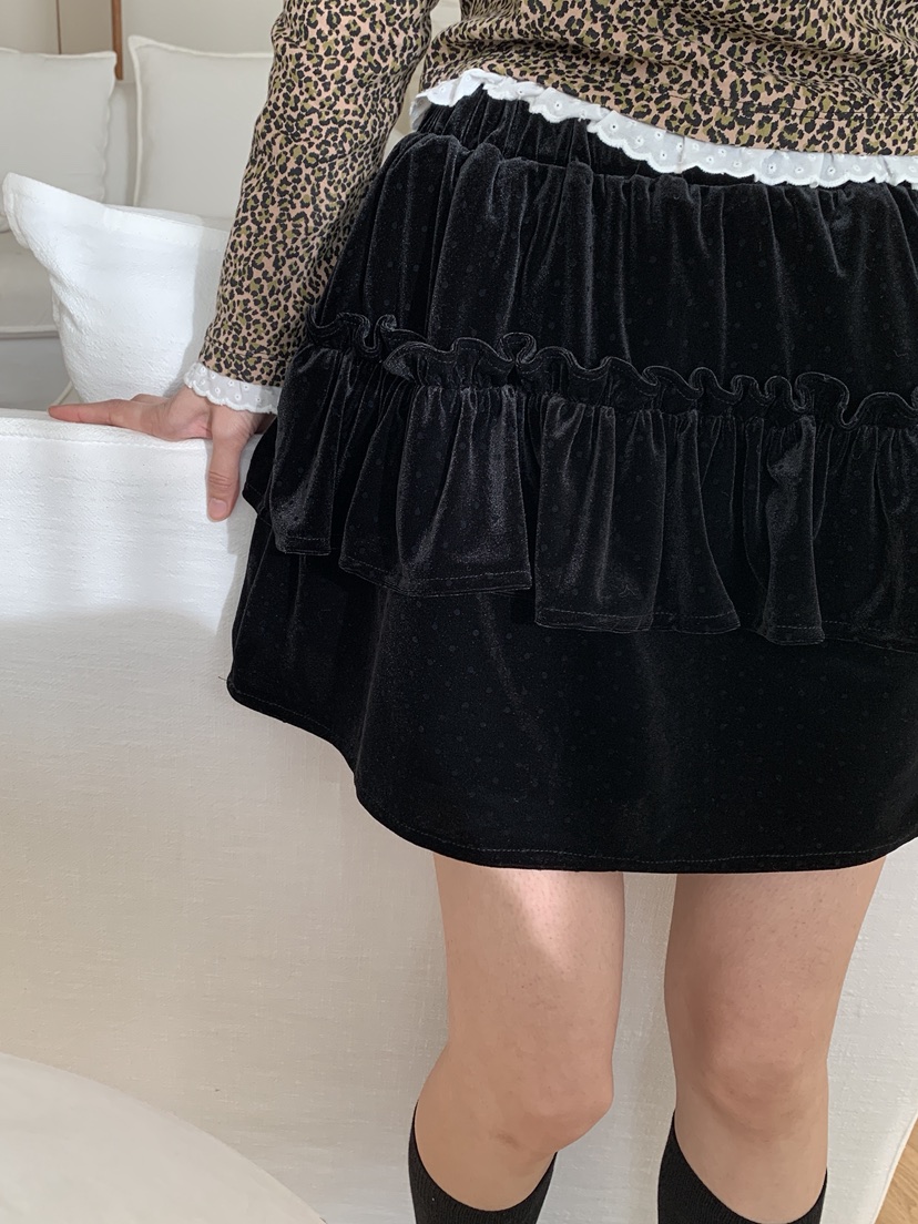 MORE THAN-P東大門㊣直郵女裝新品25秋冬真品推薦短裙天鵝絨MORE THAN短裙