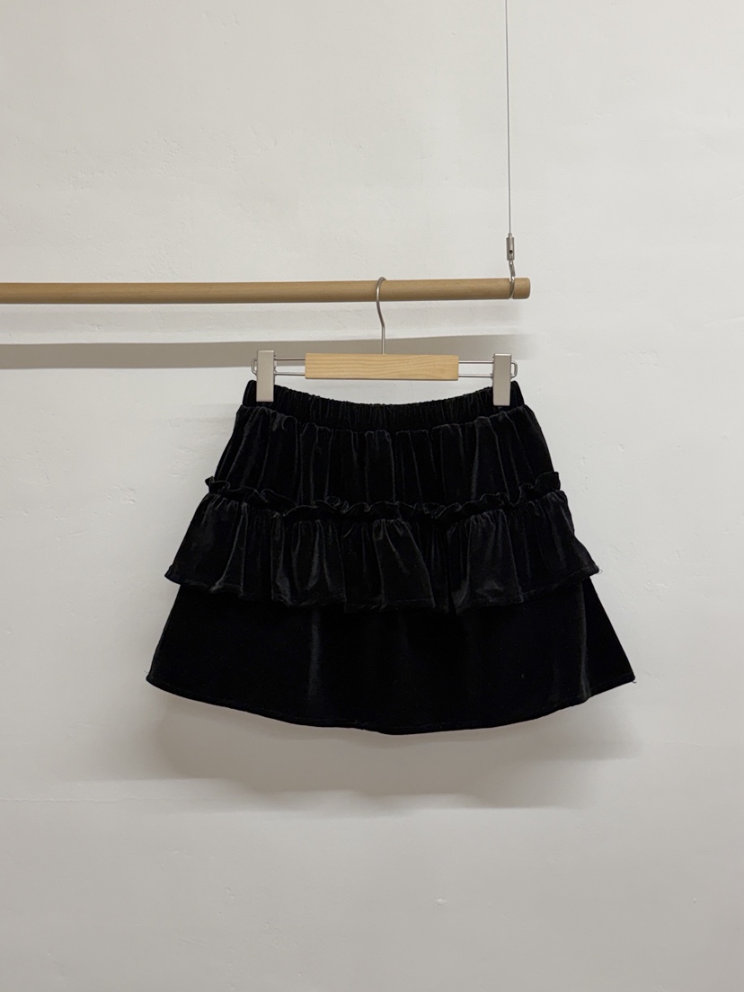 MORE THAN-P東大門㊣直郵女裝新品25秋冬真品推薦短裙天鵝絨MORE THAN短裙圖色2黑色