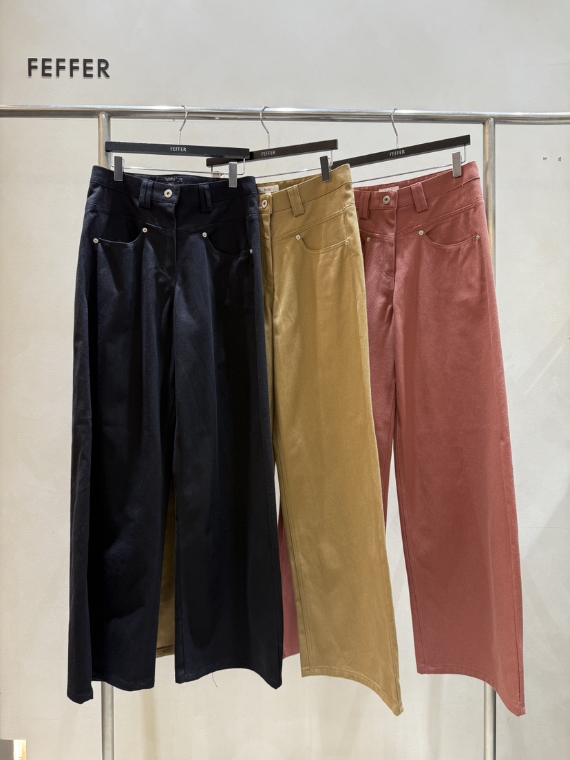 FEFFER韓國直郵㊣女士新品25秋冬職業休閑真品熱賣推薦休閑褲FEFFER休閑褲