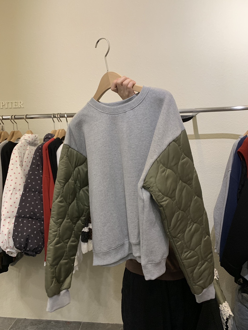 JUPITER韓國代購㊣女士新款人氣休閑熱賣真品25秋冬衛衣絎縫JUPITER衛衣