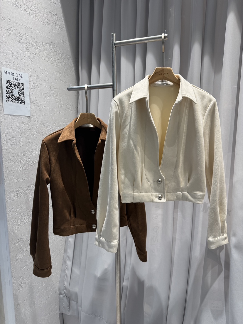 CLOTH韓國代購㊣女裝新品25秋冬時尚熱賣休閑真品夾克絨面革CLOTH夾克