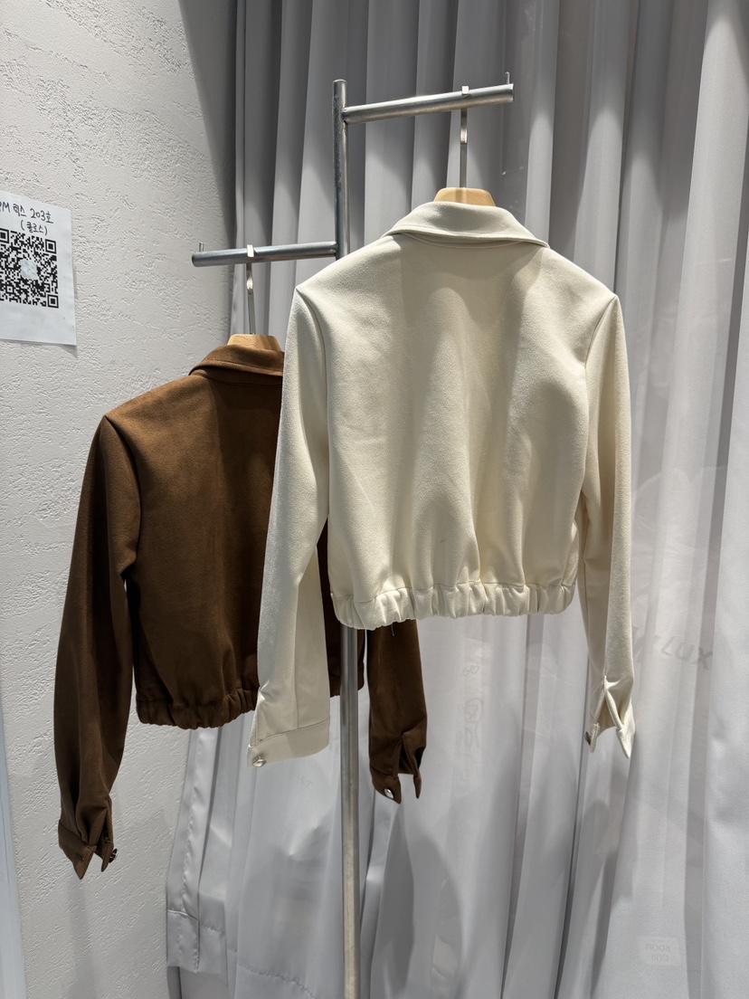 CLOTH韓國代購㊣女裝新品25秋冬時尚熱賣休閑真品夾克絨面革CLOTH夾克