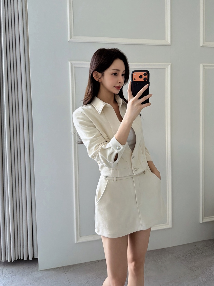 CLOTH韓國代購㊣女裝新品25秋冬時尚熱賣休閑真品夾克絨面革CLOTH夾克