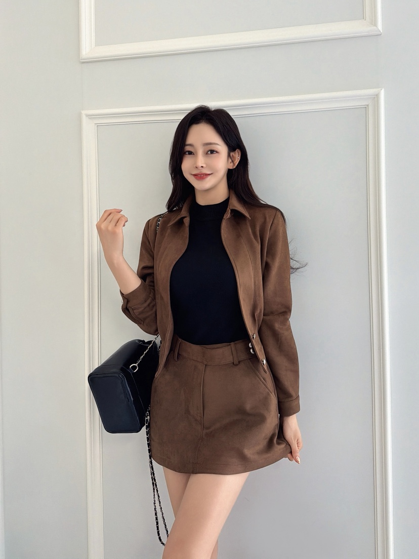 CLOTH韓國代購㊣女裝新品25秋冬時尚熱賣休閑真品夾克絨面革CLOTH夾克