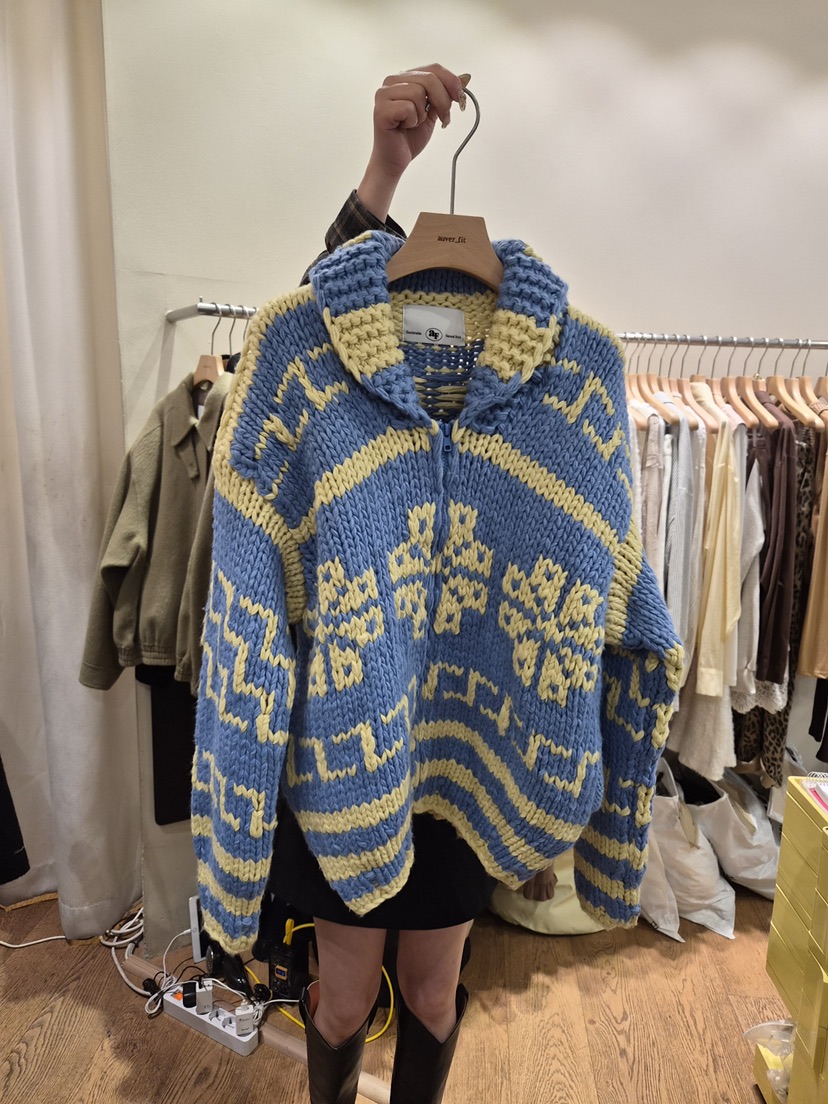 AUVERFIT韓國直郵㊣女裝新款休閑25秋冬人氣時尚針織衫手工AUVERFIT針織衫圖色2