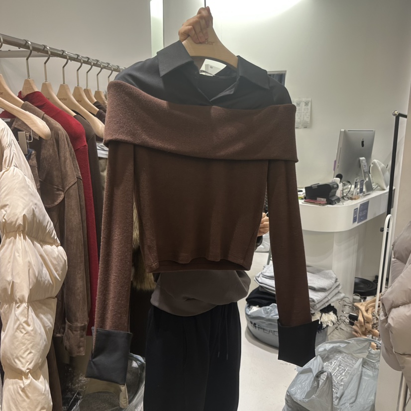 RENDER韓國代購㊣女裝新品25秋冬熱賣時尚真品休閑人氣長袖T恤RENDER長袖T恤