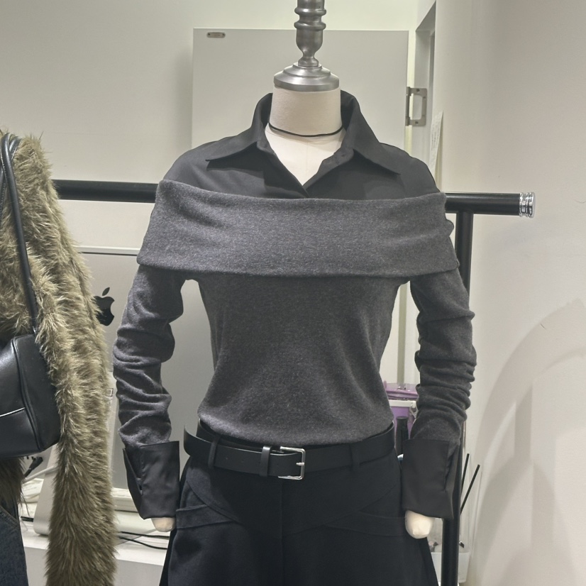 RENDER韓國代購㊣女裝新品25秋冬熱賣時尚真品休閑人氣長袖T恤RENDER長袖T恤圖色3