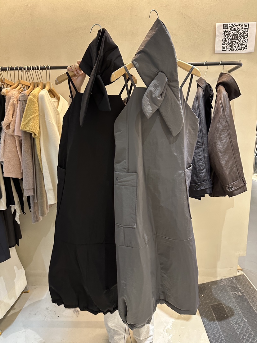 ERIA韓國直郵㊣女裝新款休閑25秋冬職業真品連衣裙含圍巾填充ERIA/HUE連衣裙