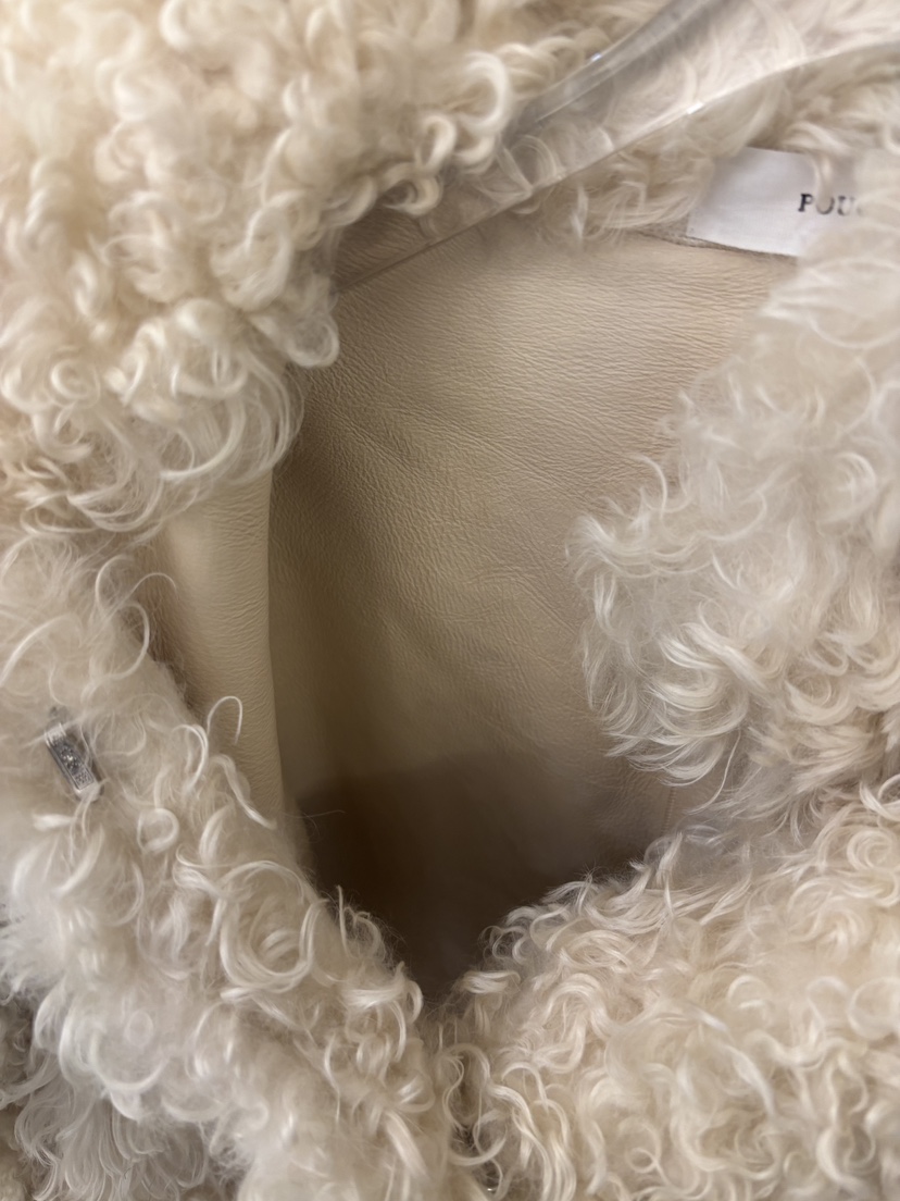 POUCH東大門㊣直郵女裝新款真品推薦職業休閑時尚短款大衣羊皮POUCH短款大衣