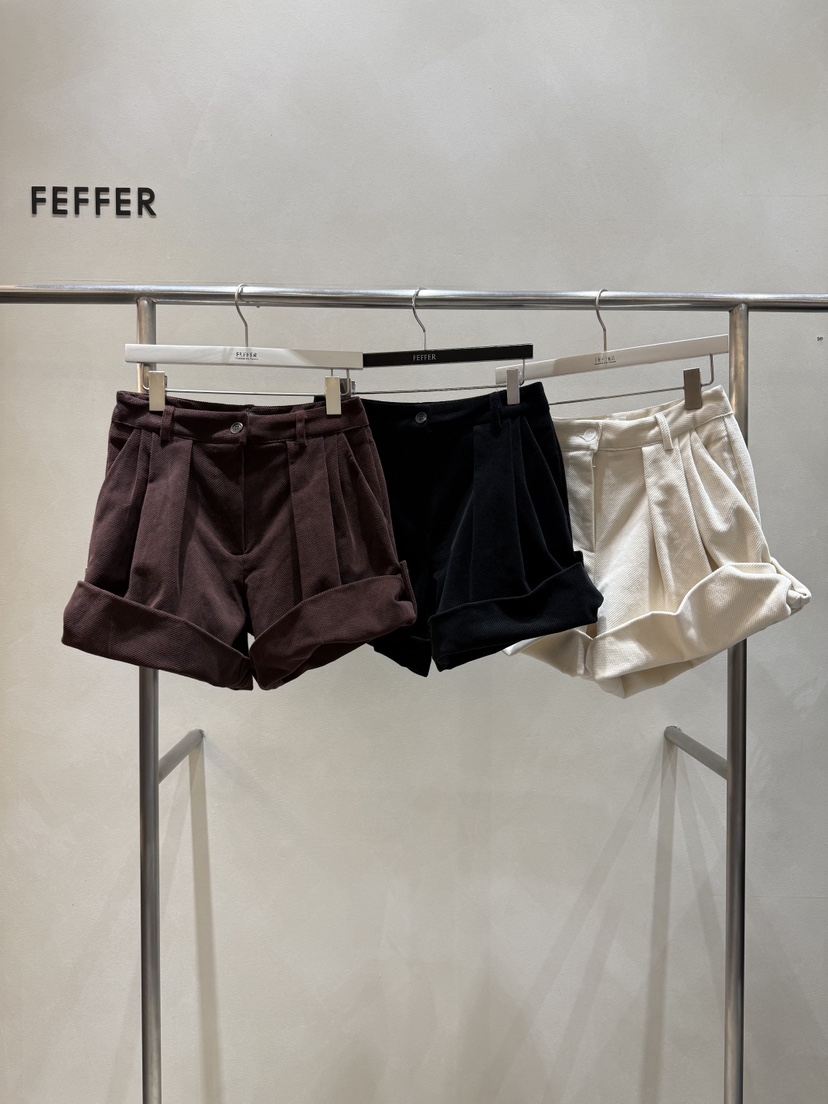 FEFFER韓國直郵㊣女士新品25秋冬休閑推薦人氣熱賣短褲燈芯絨FEFFER短褲