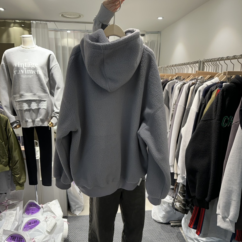 THE LOT韓國直郵㊣女士新款時尚25秋冬熱賣衛衣兜帽加絨羊毛THE LOT/	LOT衛衣