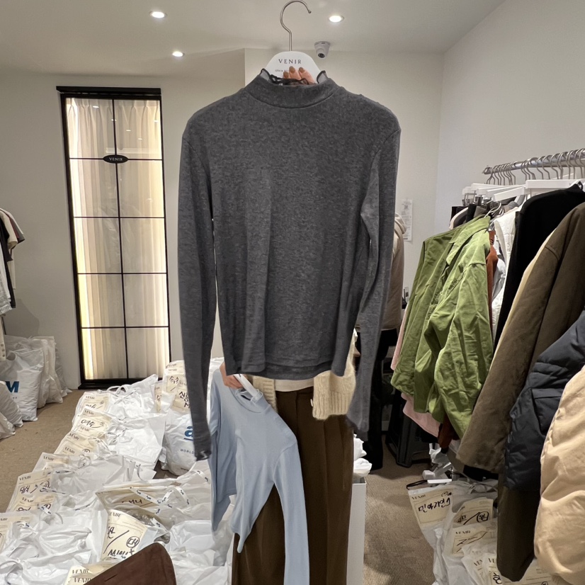 VENIR-a東大門㊣實拍女裝新款人氣25秋冬時尚休閑職業長袖T恤VENIR-a長袖T恤圖色4