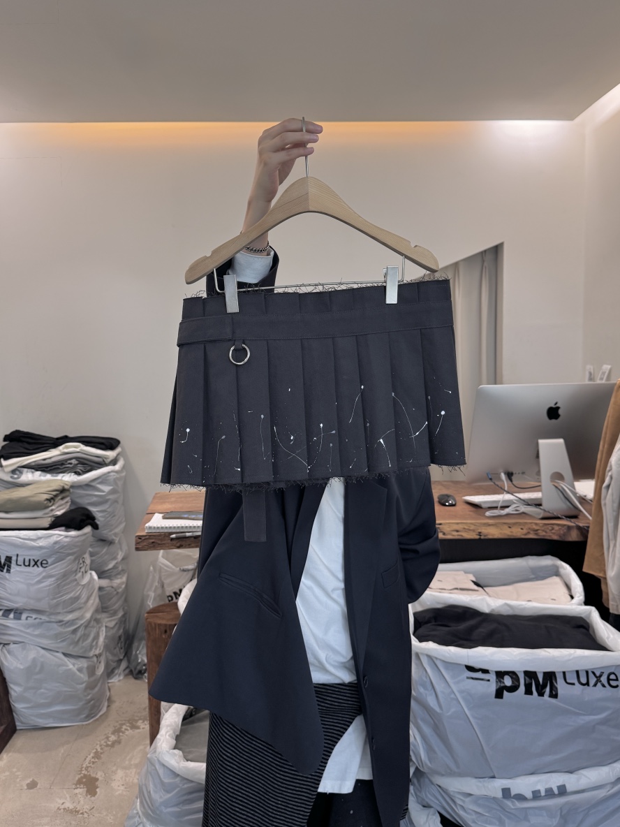 FRIC韓國直郵㊣女士新品推薦人氣休閑真品熱賣短裙棉質褶皺FRIC短裙