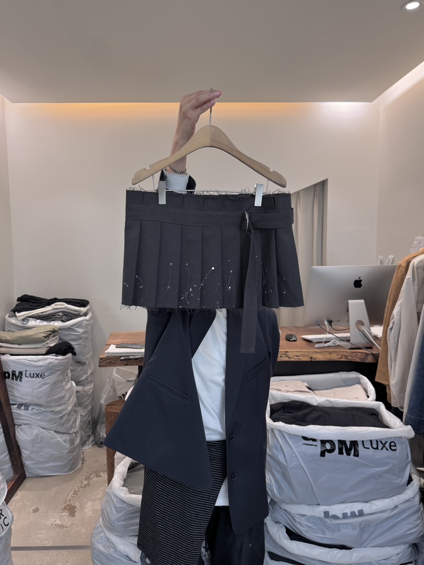 FRIC韓國直郵㊣女士新品推薦人氣休閑真品熱賣短裙棉質褶皺FRIC短裙