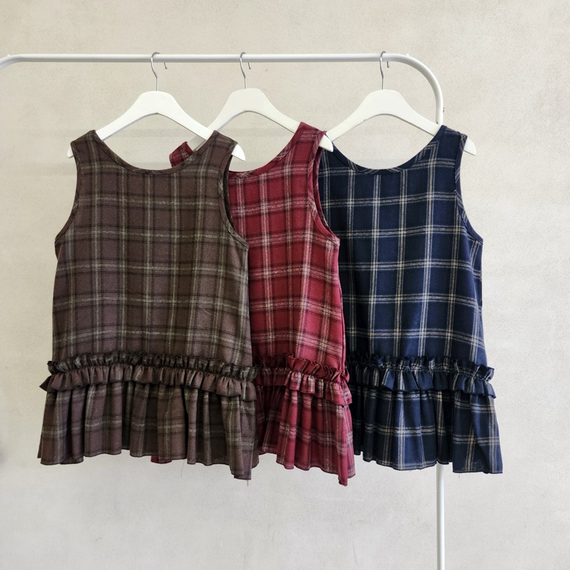 LA BLOOM東大門㊣代購女裝新品職業25秋冬時尚熱賣連衣裙格紋La Bloom連衣裙