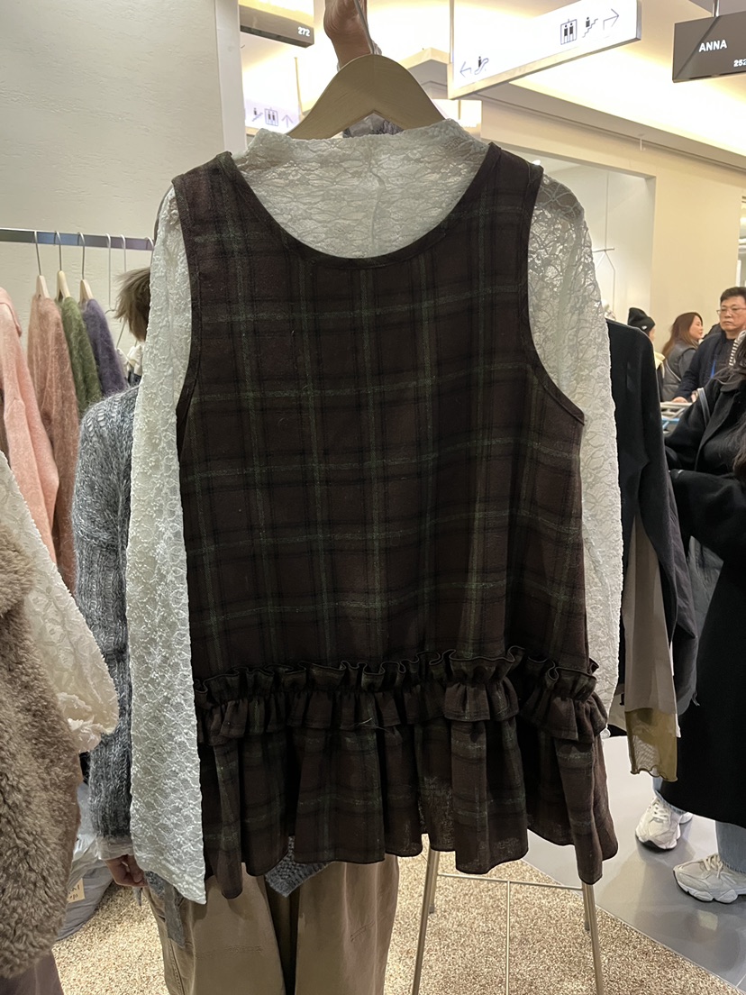 LA BLOOM東大門㊣代購女裝新品職業25秋冬時尚熱賣連衣裙格紋La Bloom連衣裙