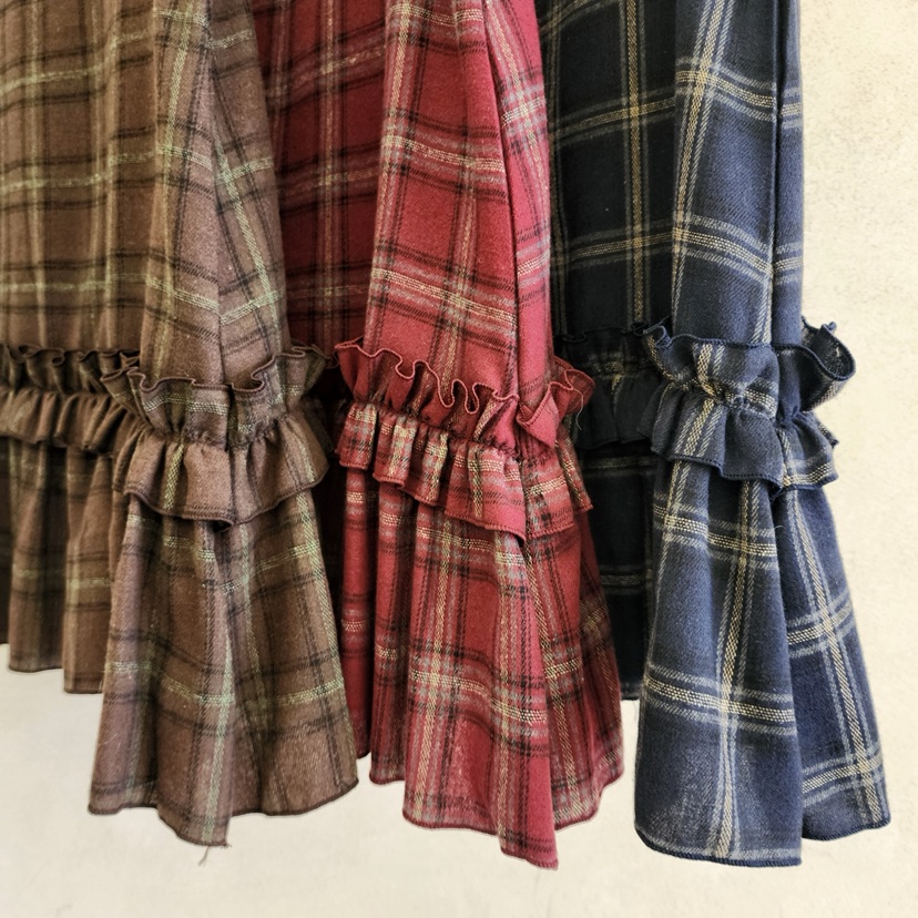 LA BLOOM東大門㊣代購女裝新品職業25秋冬時尚熱賣連衣裙格紋La Bloom連衣裙