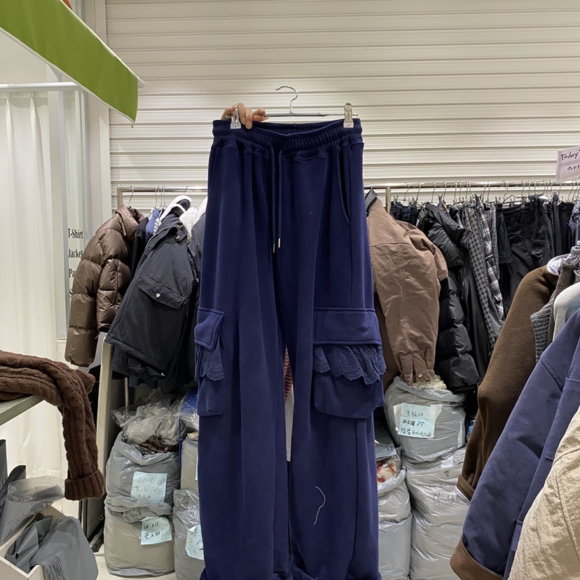 BRICKLANE東大門㊣實拍女士新款休閑推薦時尚休閑褲口袋褶皺BRICKLANE休閑褲圖色2