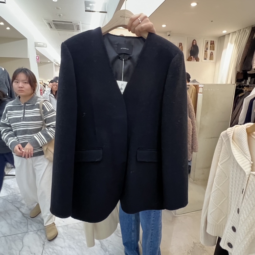 AFTERGLOW東大門㊣實拍女裝新款真品25秋冬時尚推薦短款大衣AFTERGLOW短款大衣圖色2