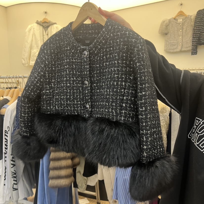 BEEN-A韓國代購㊣女裝新品真品熱賣25秋冬休閑推薦夾克格紋BEEN-A夾克