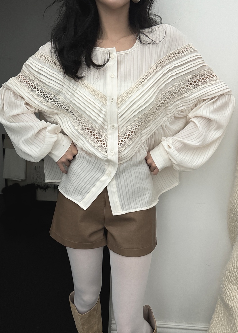 TRIPLE SEVEN東大門㊣直郵女裝新品25秋冬人氣推薦襯衫蕾絲衫TRIPLE SEVEN襯衫/蕾絲衫