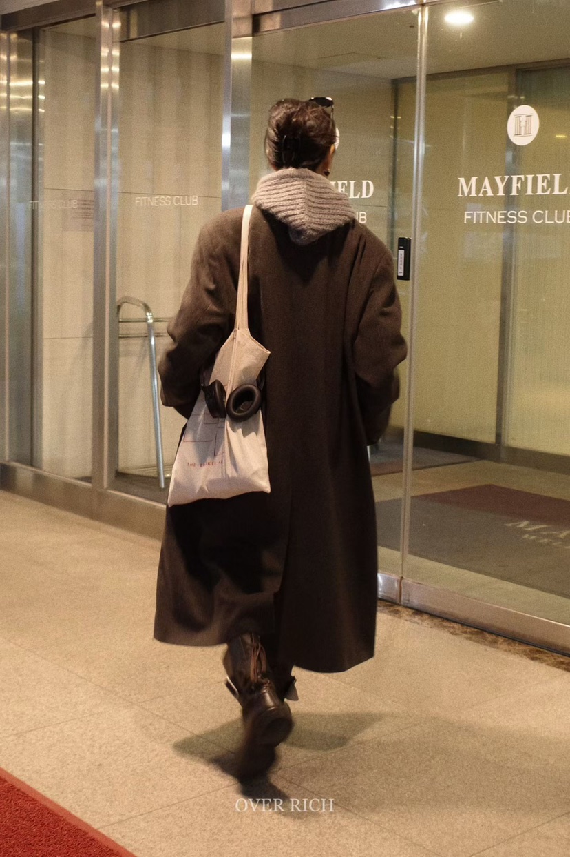 OVER RICH東大門㊣代購女士新品人氣推薦真品熱賣中長款大衣OVER RICH中長款大衣