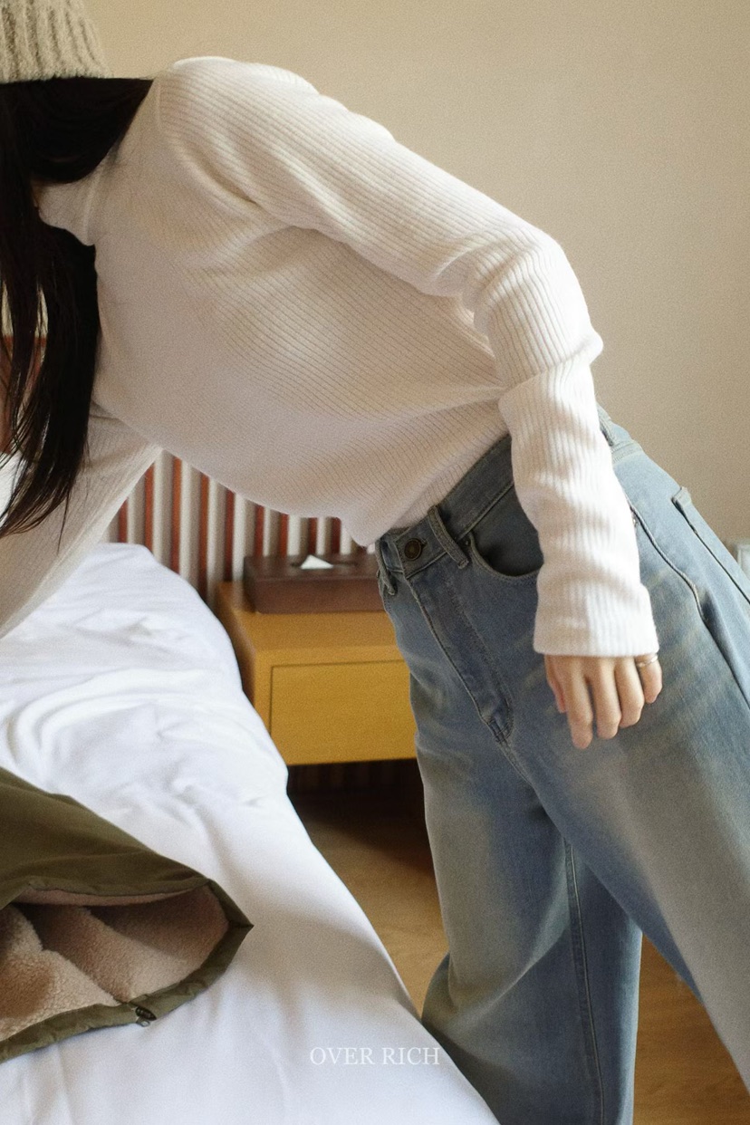 OVER RICH東大門㊣實拍女裝新款職業休閑25秋冬人氣長袖T恤OVER RICH長袖T恤