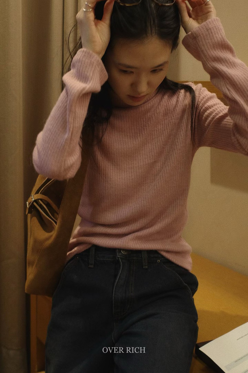 OVER RICH東大門㊣實拍女裝新款職業休閑25秋冬人氣長袖T恤OVER RICH長袖T恤