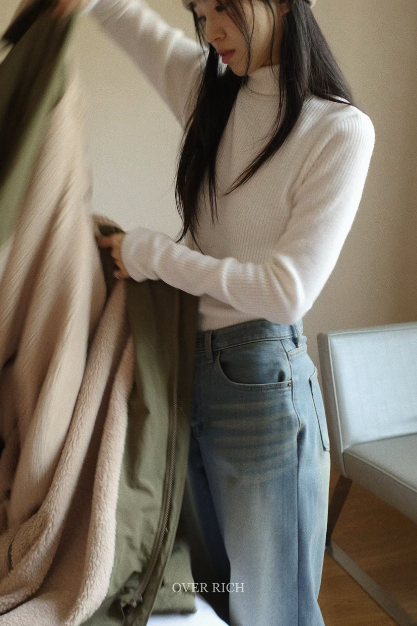 OVER RICH東大門㊣實拍女裝新款職業休閑25秋冬人氣長袖T恤OVER RICH長袖T恤