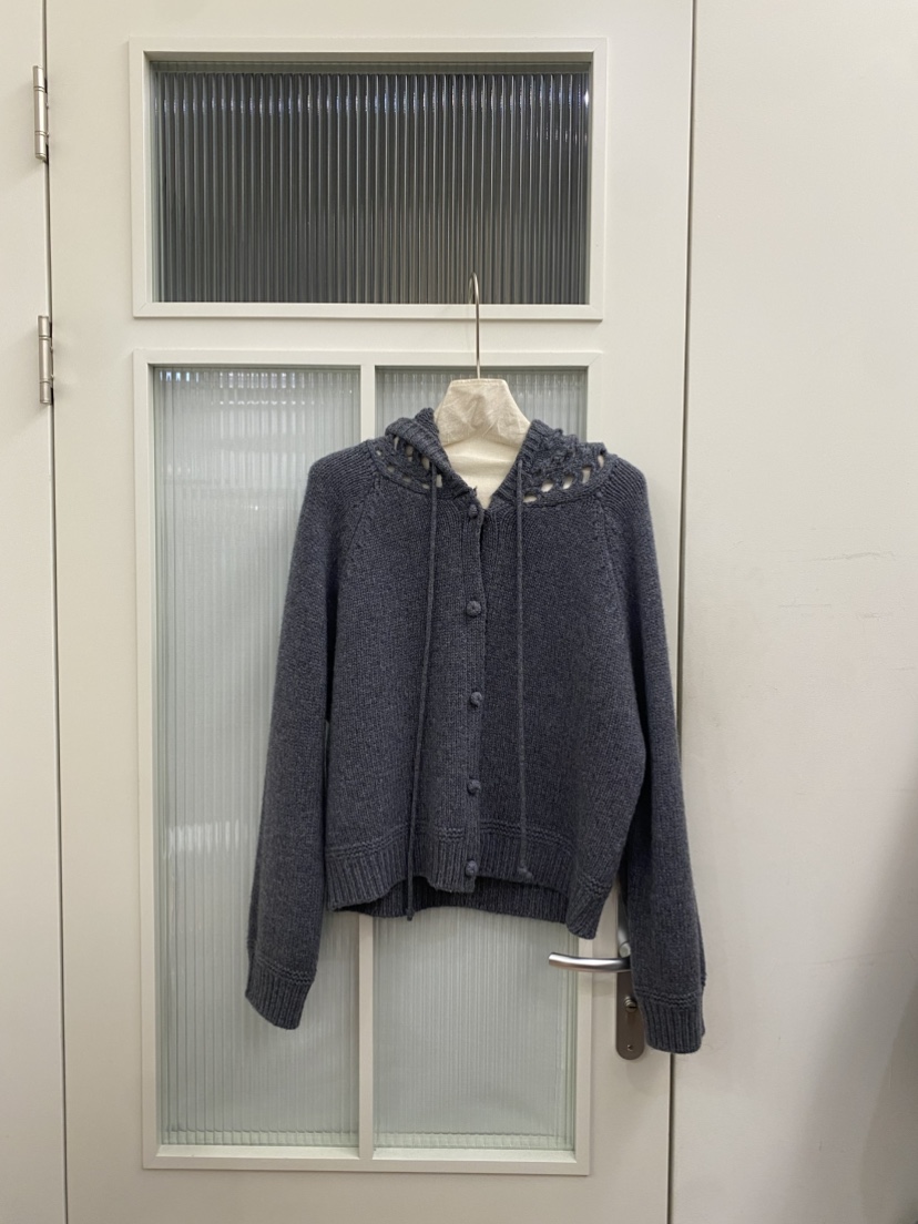 JADEMARKET東大門㊣實拍女士新品人氣真品職業針織衫開衫連帽JADE MARKET針織衫圖色2