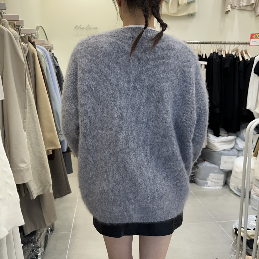 THE LOW東大門㊣直郵女士新款人氣職業真品25秋冬針織衫V領THE LOW針織衫