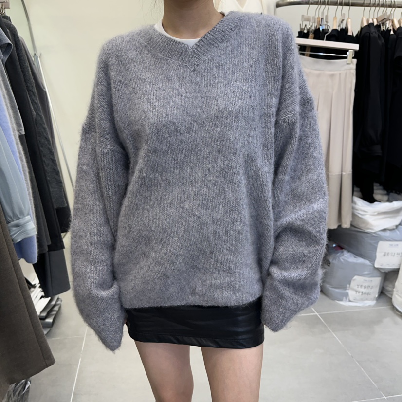 THE LOW東大門㊣直郵女士新款人氣職業真品25秋冬針織衫V領THE LOW針織衫圖色2