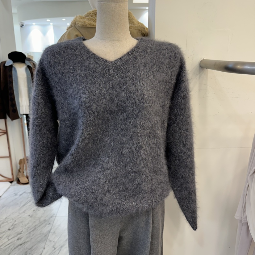 THE LOW東大門㊣直郵女士新款人氣職業真品25秋冬針織衫V領THE LOW針織衫圖色3