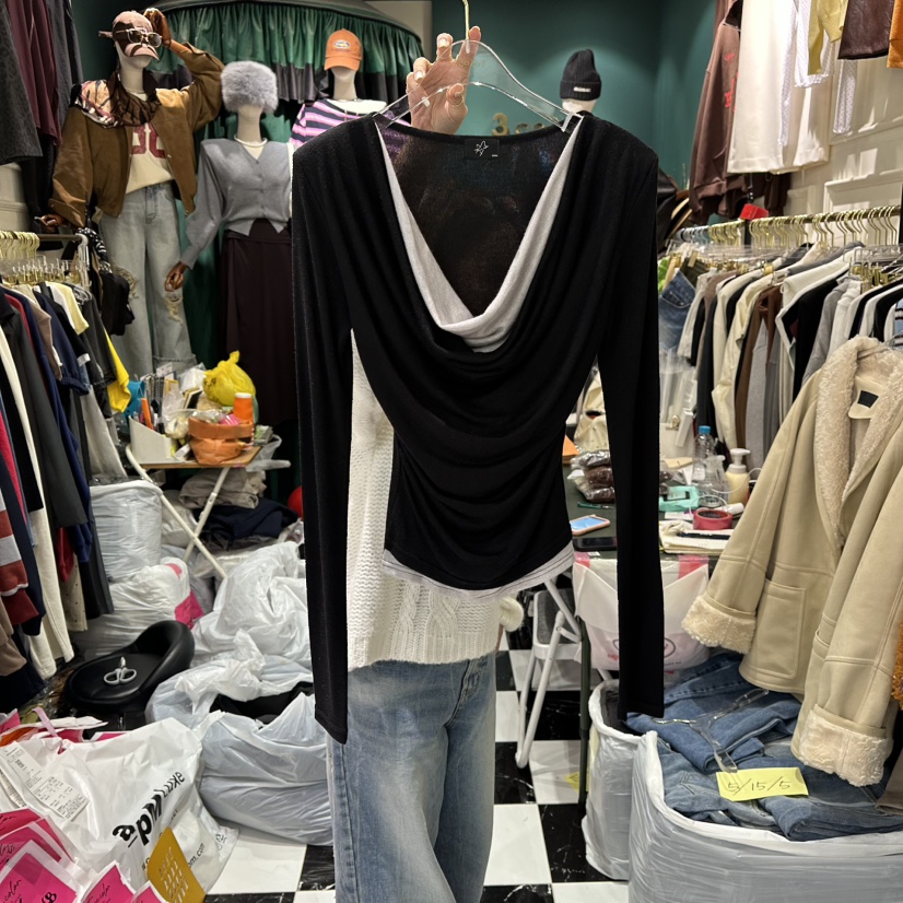 3COLOR韓國代購㊣女士新款25秋冬長袖T恤Three color長袖T恤圖色3