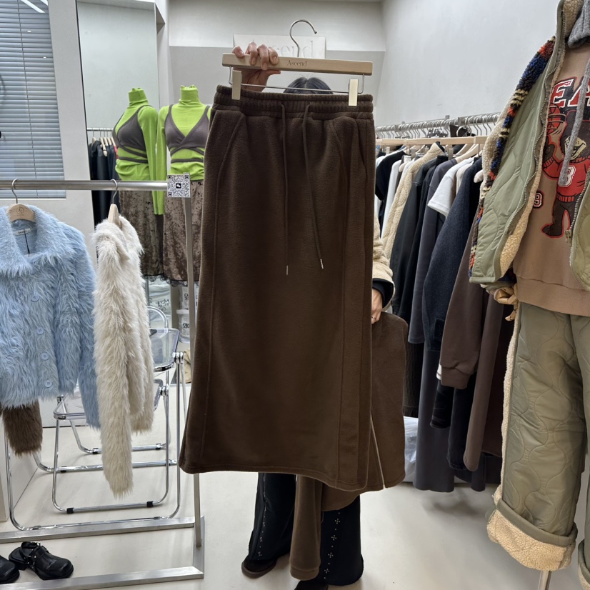 ASCEND韓國代購㊣女士新款推薦真品25秋冬休閑熱賣長裙羊毛ASCEND長裙