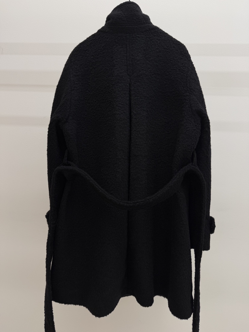 RAWROW韓國直郵㊣女裝新品時尚25秋冬中長款大衣含腰帶羊毛RAWROW中長款大衣