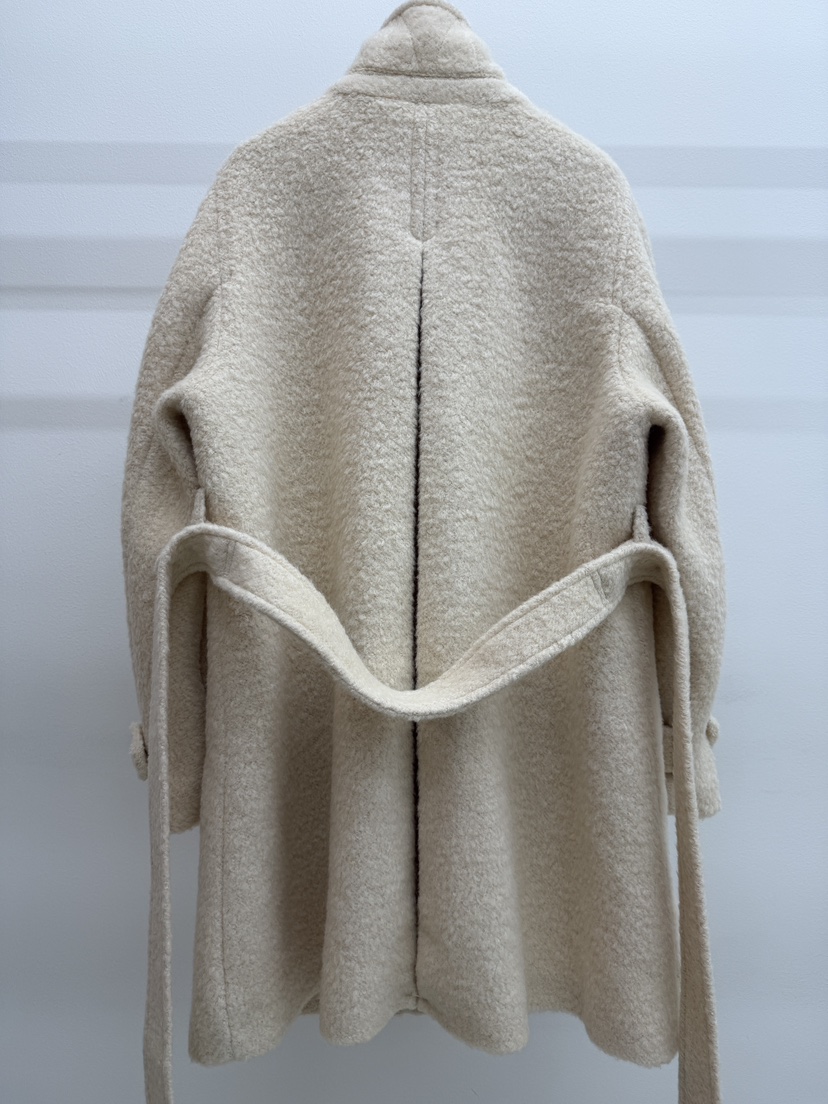 RAWROW韓國直郵㊣女裝新品時尚25秋冬中長款大衣含腰帶羊毛RAWROW中長款大衣