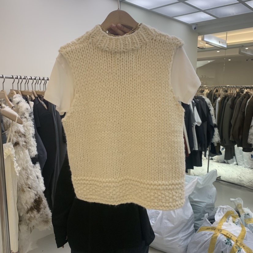 FLAUNT韓國代購㊣女裝新品25秋冬推薦休閑時尚熱賣針織衫手工FLAUNT針織衫