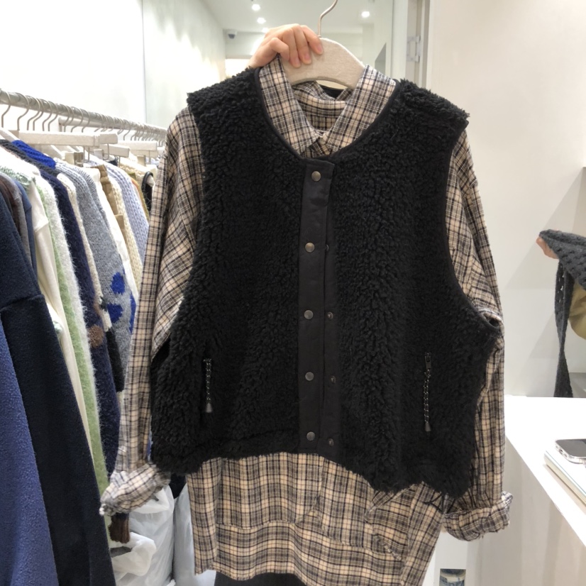 ASOME東大門㊣實拍女士新款時尚人氣熱賣休閑馬甲不含內搭羊毛A.SOME馬甲圖色2