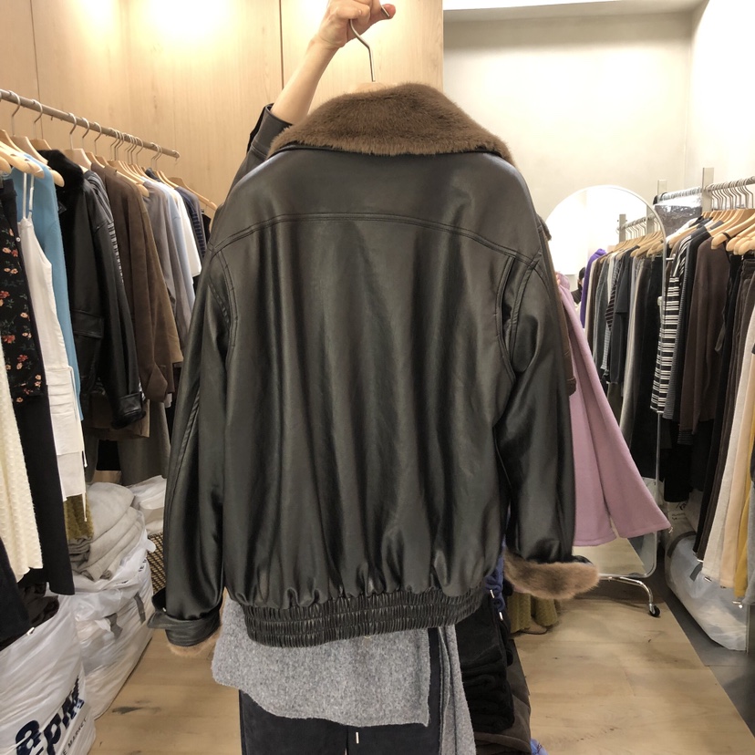 VILLABUTTON東大門㊣直郵女士新款時尚25秋冬推薦休閑夾克貂皮VILLABUTTON夾克