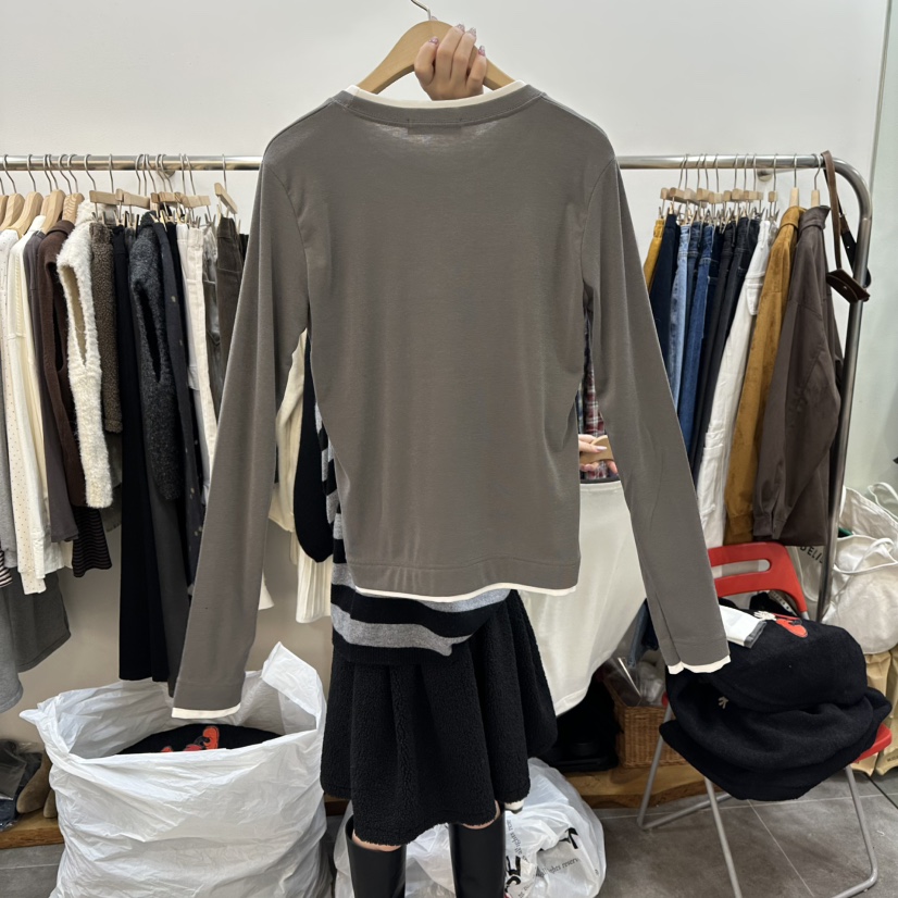 DELIGHT-L東大門㊣直郵女裝新品推薦熱賣休閑真品人氣長袖T恤DELIGHT-L長袖T恤